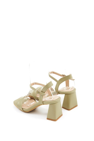  Tamer Tanca Kadın Hakiki Deri Avakado Topuklu Sandalet