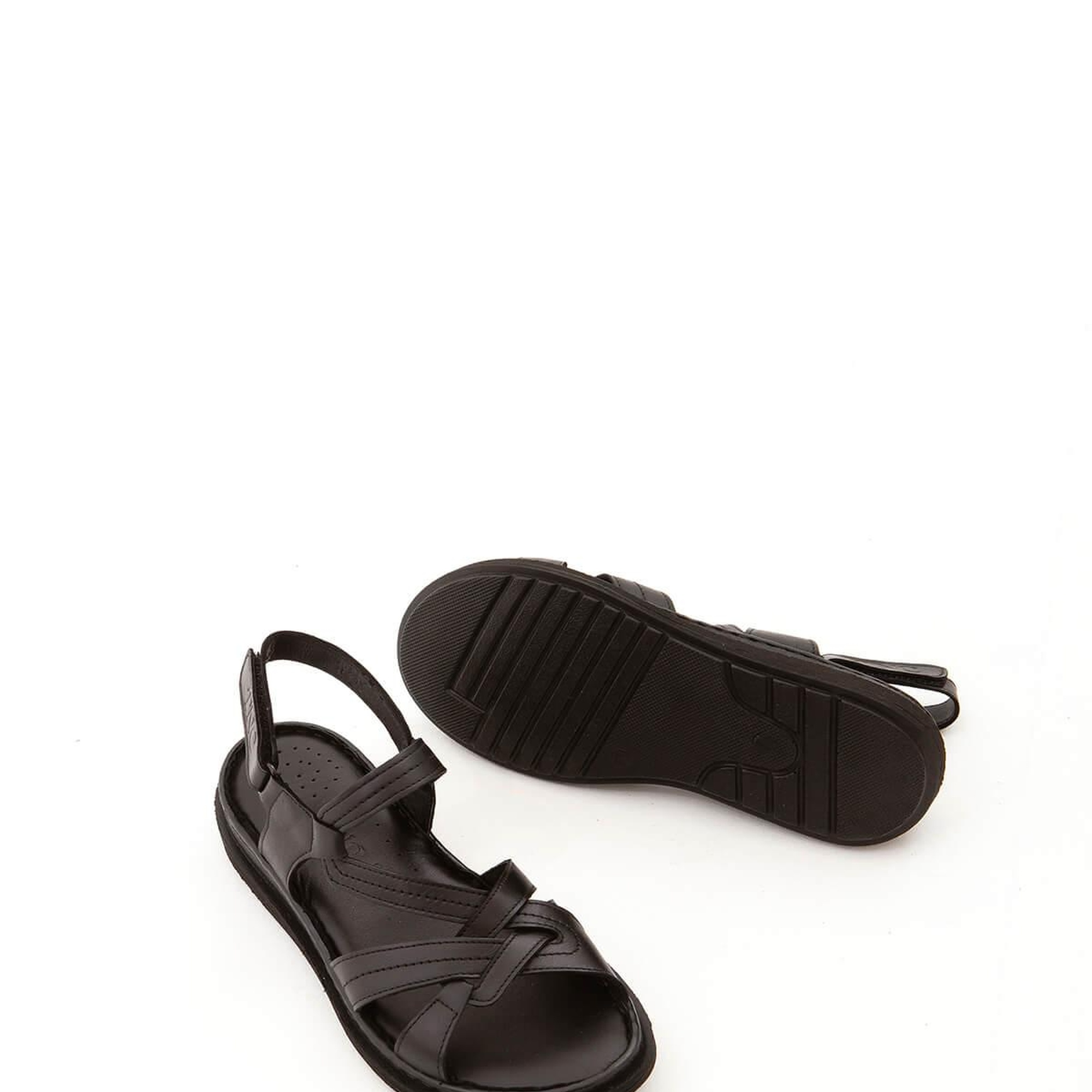 Tamer Tanca Kadın Hakiki Deri Siyah Düz Sandalet