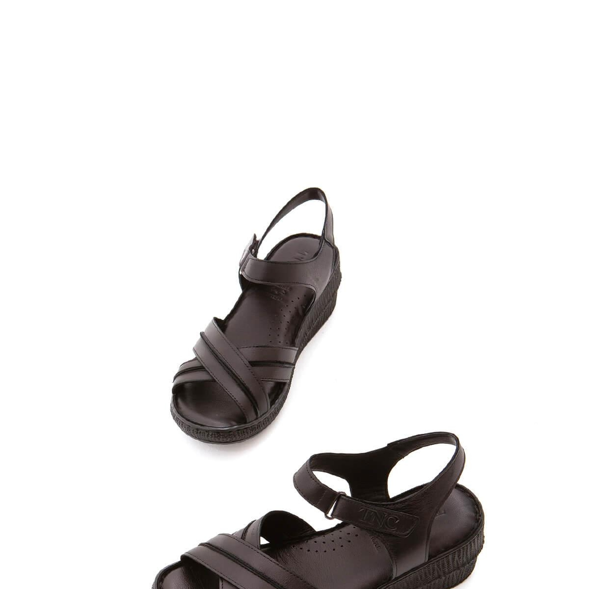 Tamer Tanca Kadın Hakiki Deri Siyah Topuklu Sandalet