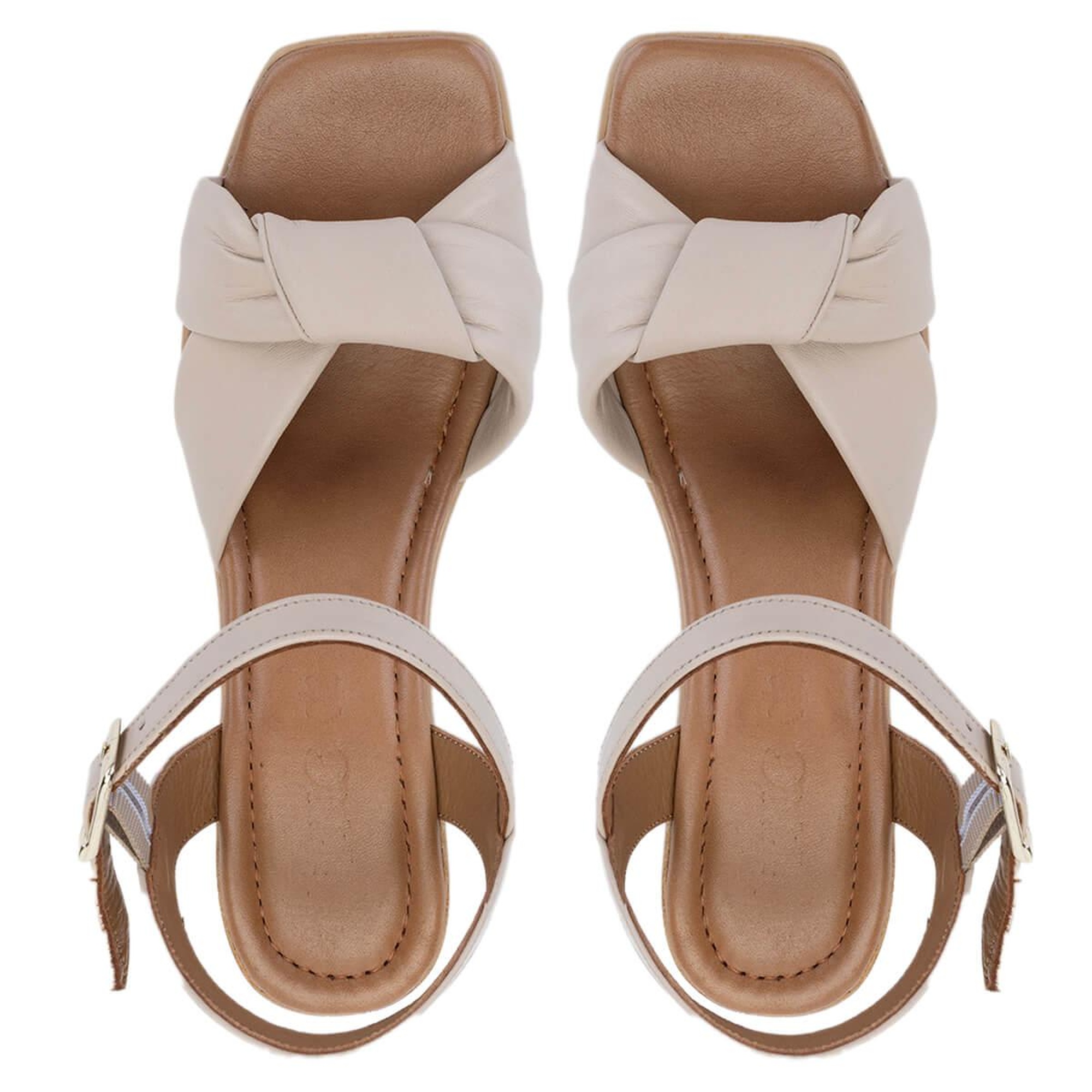 Tamer Tanca Kadın Vegan Bej Topuklu Sandalet