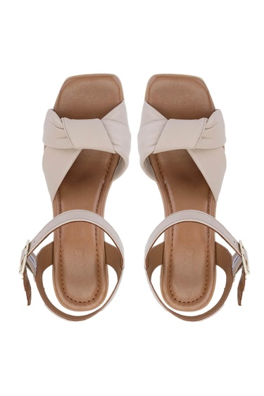  Tamer Tanca Kadın Vegan Bej Topuklu Sandalet