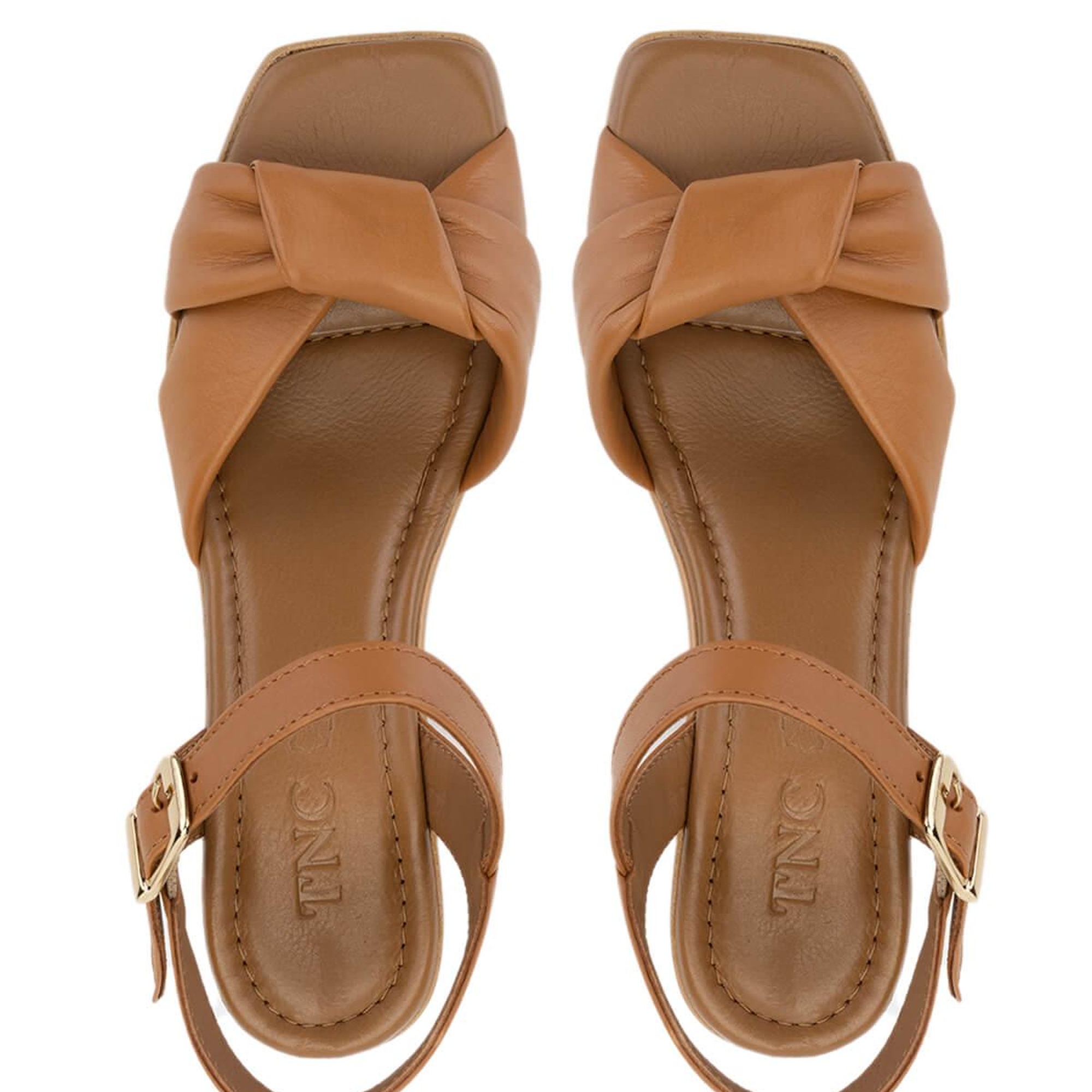 Tamer Tanca Kadın Vegan Taba Topuklu Sandalet