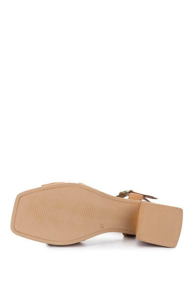  Tamer Tanca Kadın Vegan Taba Topuklu Sandalet