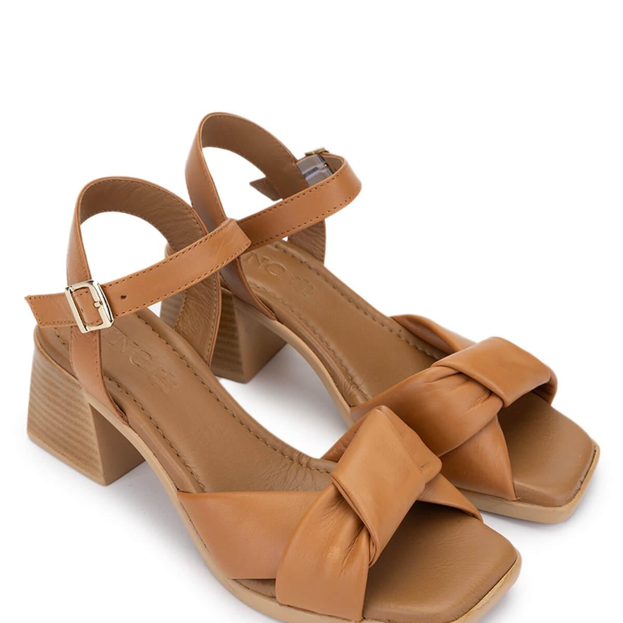 Tamer Tanca Kadın Vegan Taba Topuklu Sandalet