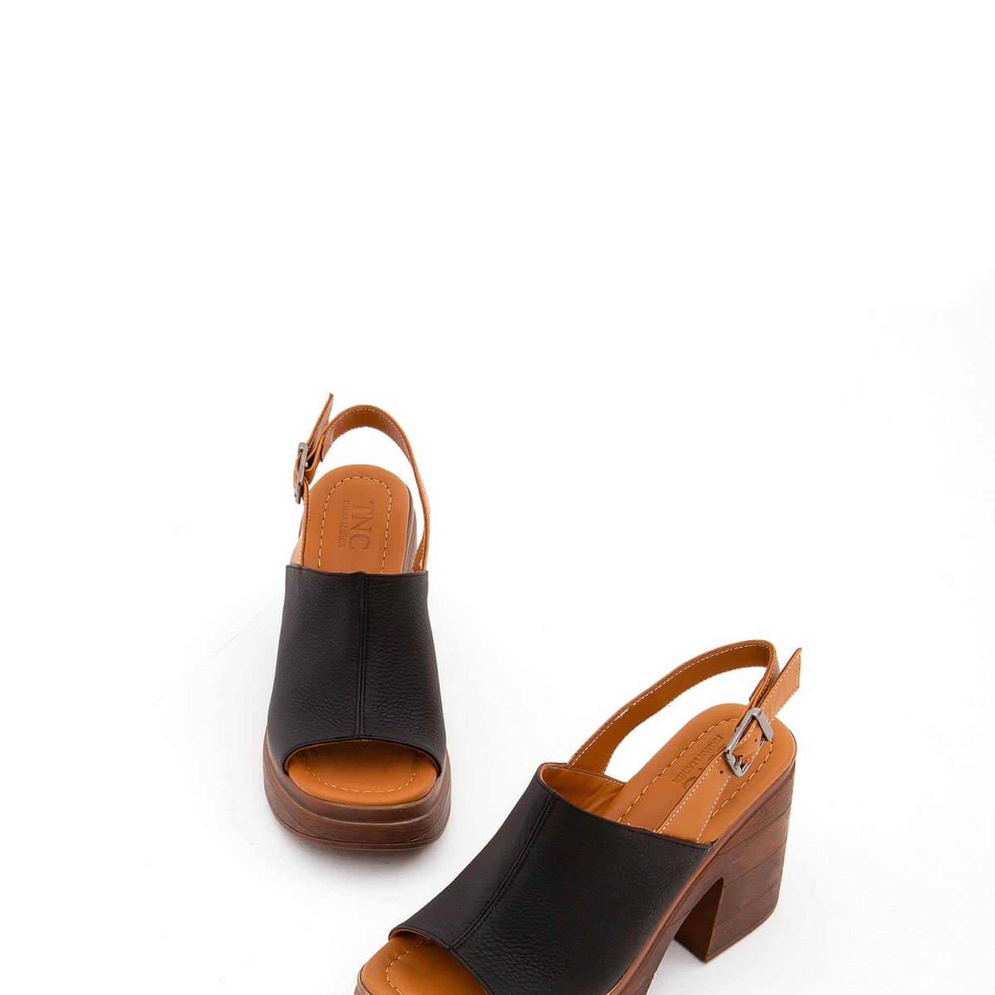 Tamer Tanca Kadın Hakiki Deri Siyah Topuklu Sandalet