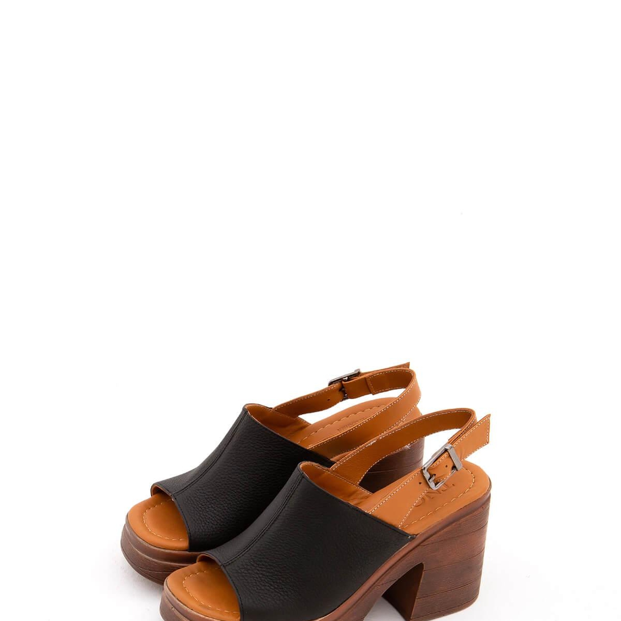 Tamer Tanca Kadın Hakiki Deri Siyah Topuklu Sandalet