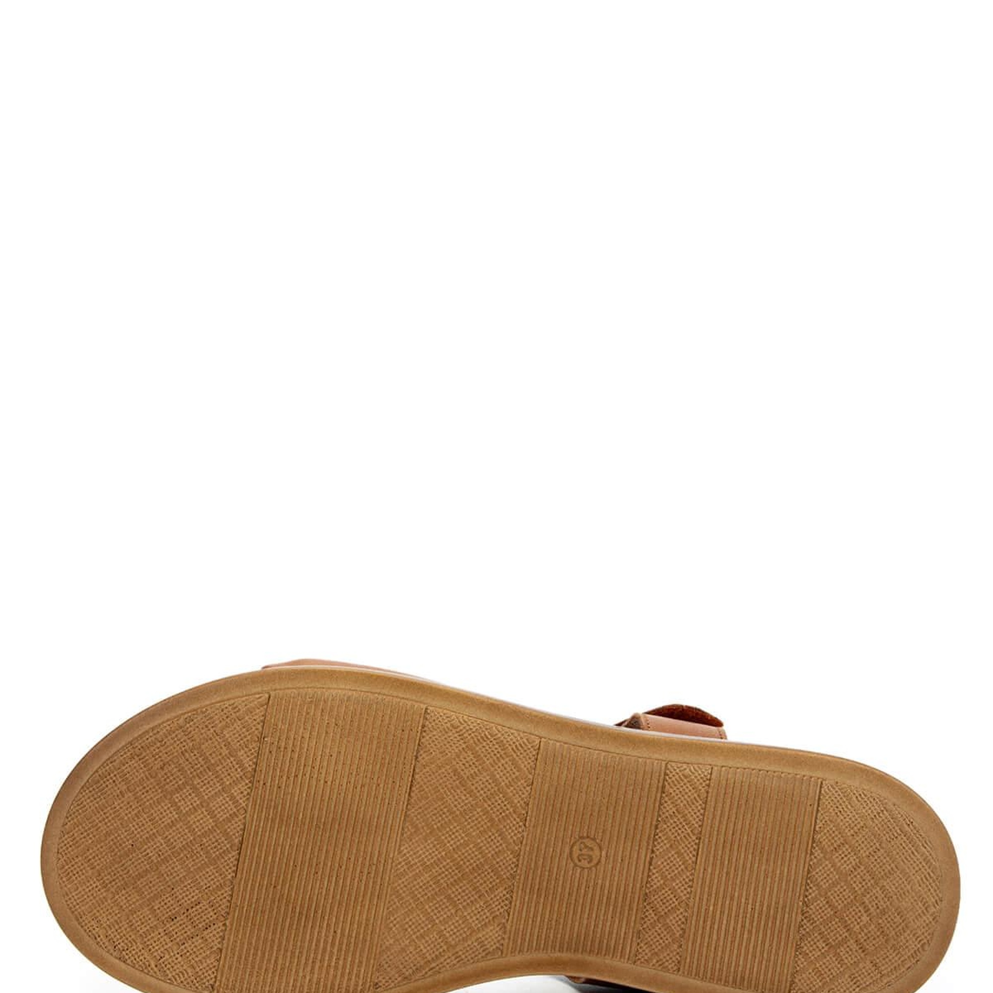 Tamer Tanca Kadın Hakiki Deri Taba Düz Sandalet