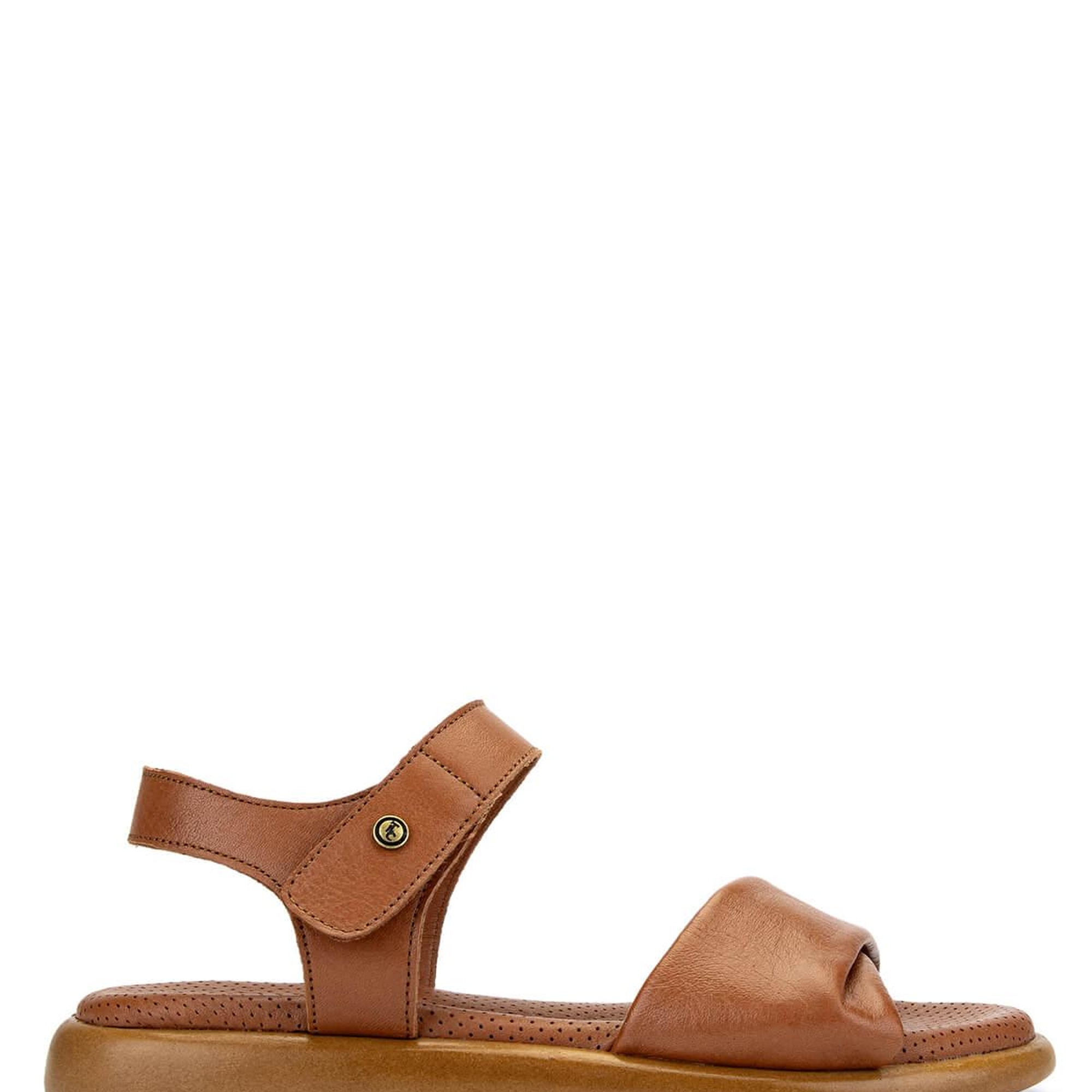 Tamer Tanca Kadın Hakiki Deri Taba Düz Sandalet