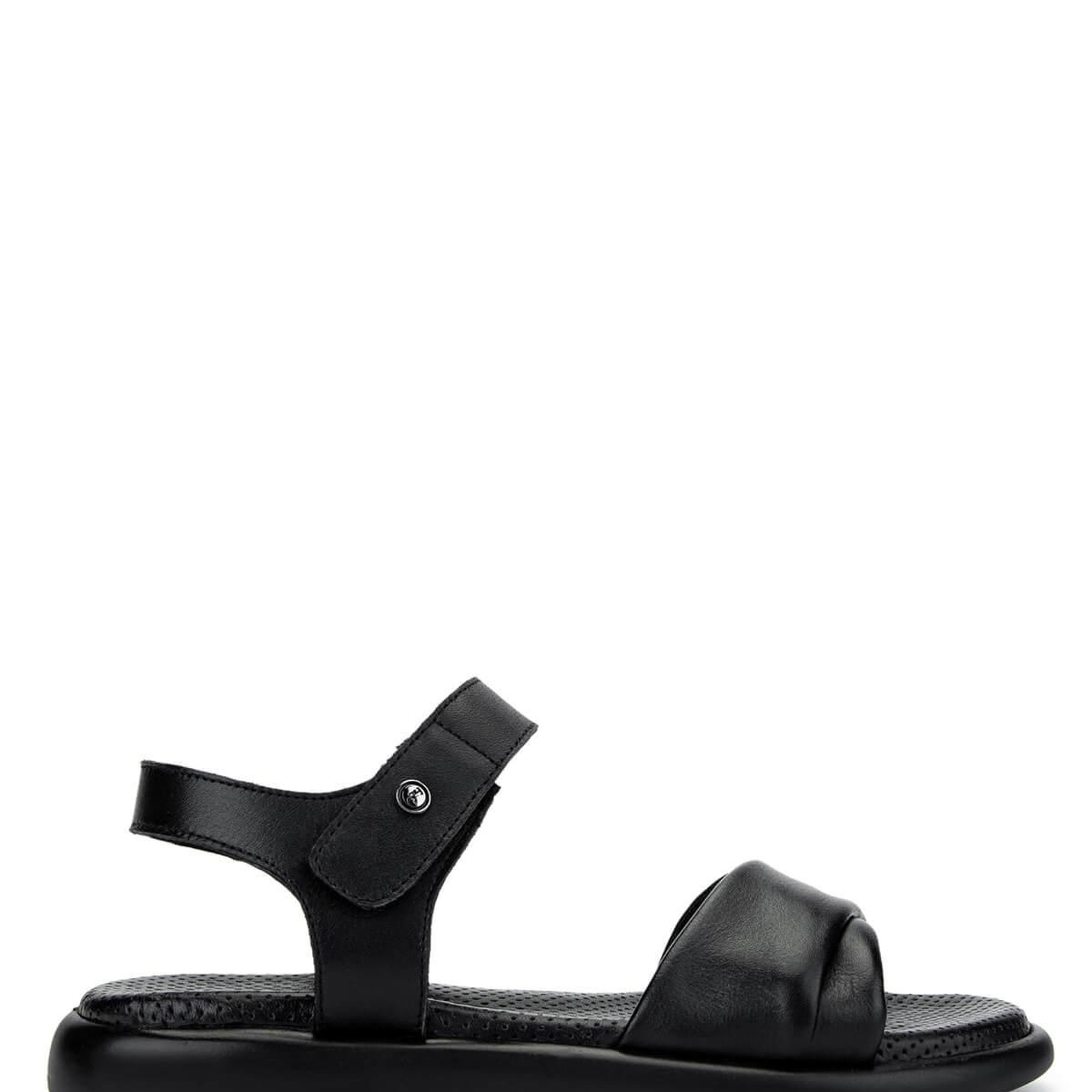 Tamer Tanca Kadın Hakiki Deri Siyah Düz Sandalet