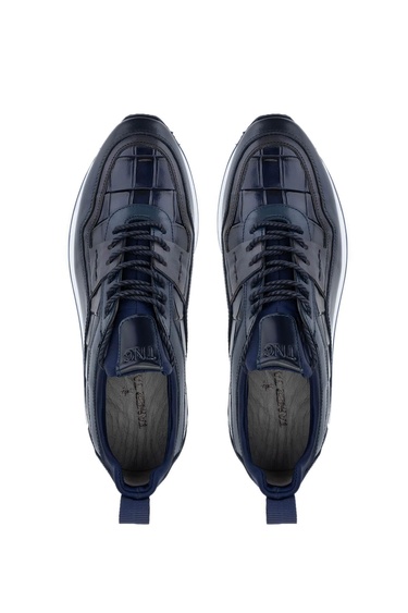  Tamer Tanca Erkek Hakiki Deri Lacivert Sneakers & Spor Ayakkabı
