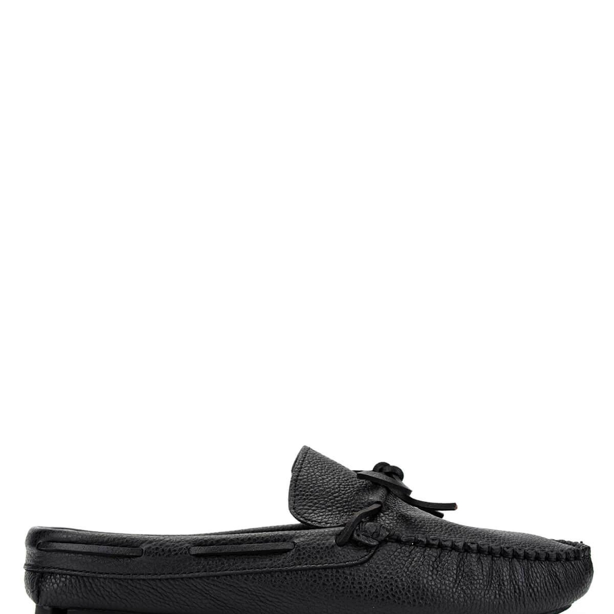 Valmenti Enjex Erkek Siyah Floter Hakiki Deri Düz Terlik