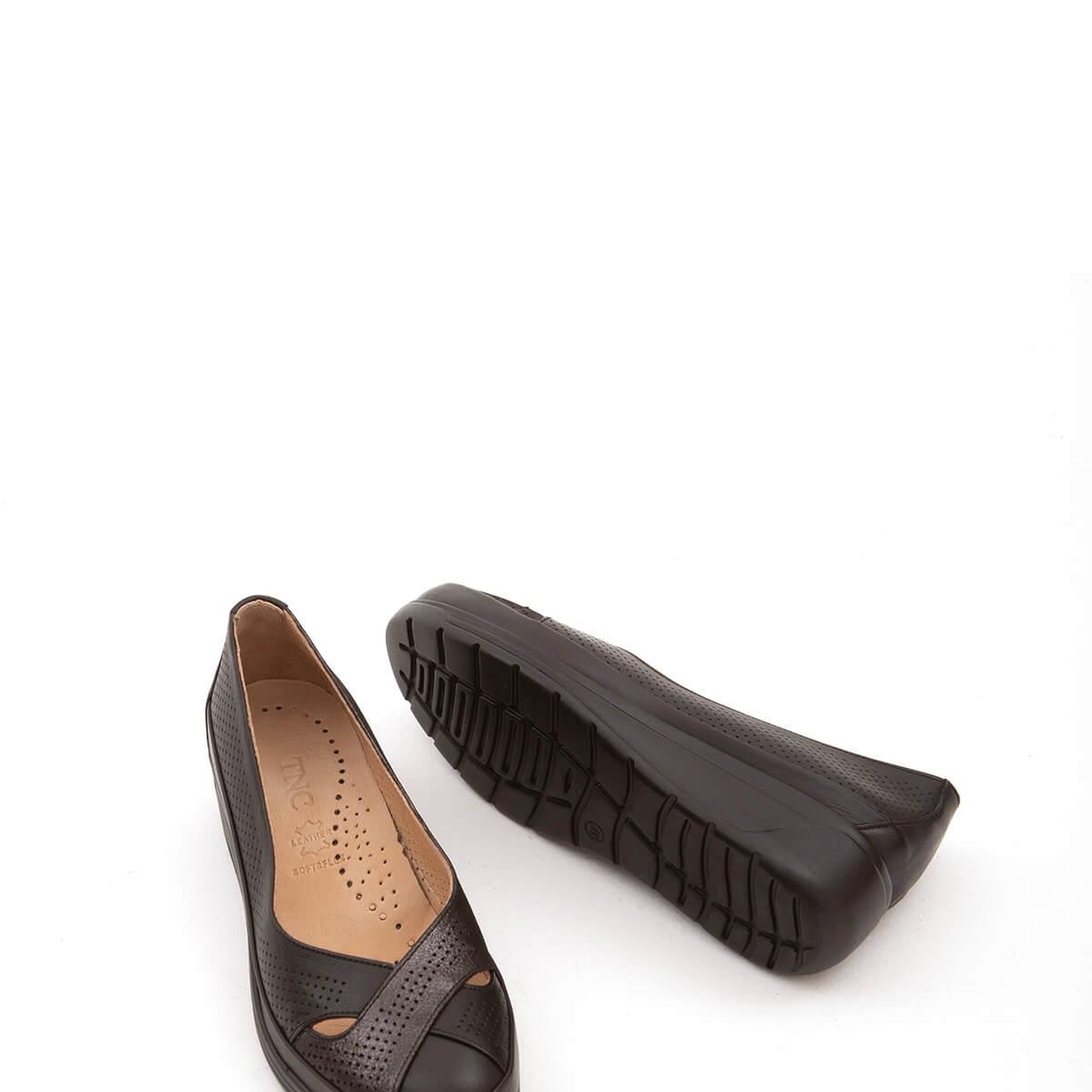 Tamer Tanca Kadın Hakiki Deri Siyah Comfort Ayakkabı