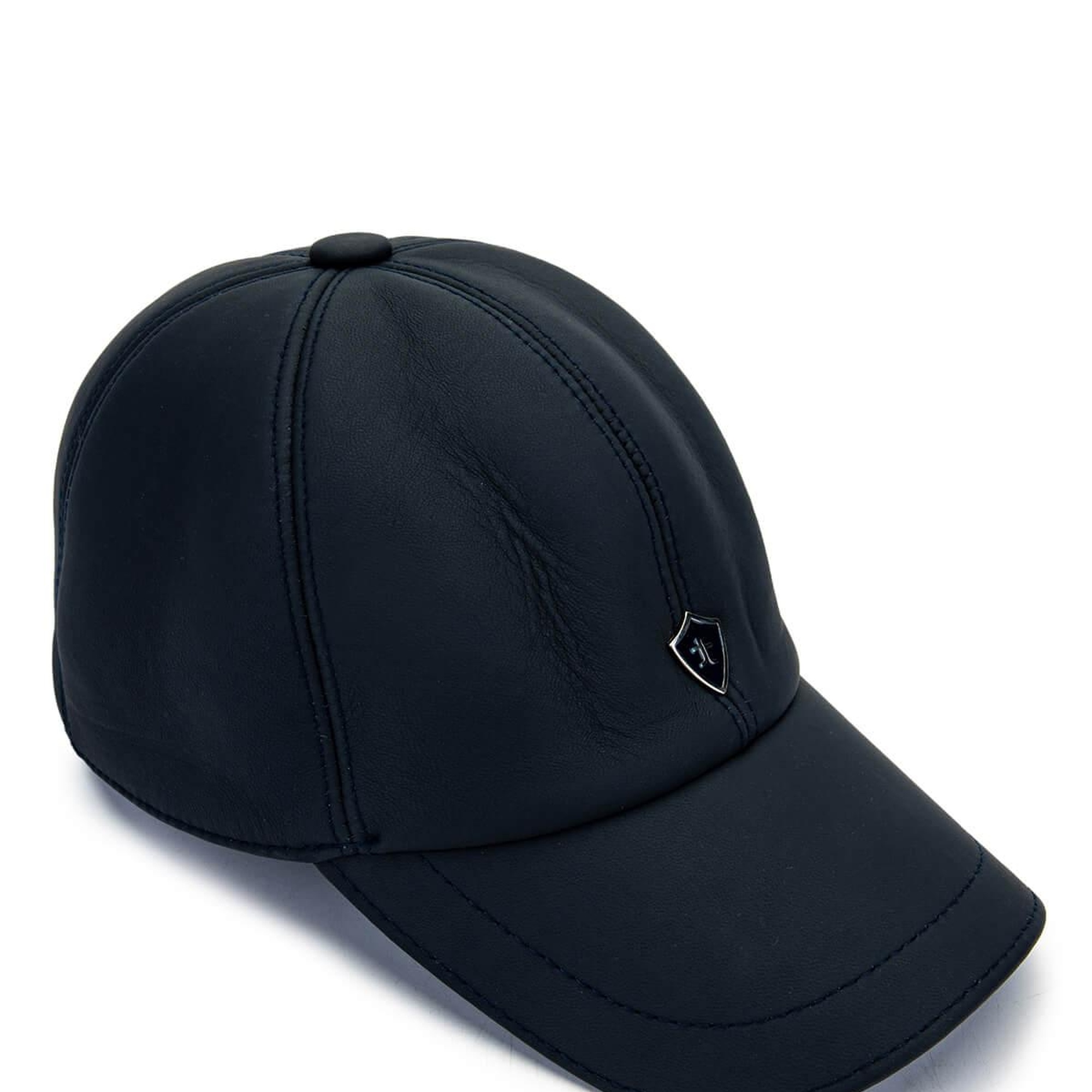 Tamer Tanca Erkek Hakiki Deri Lacivert Şapka