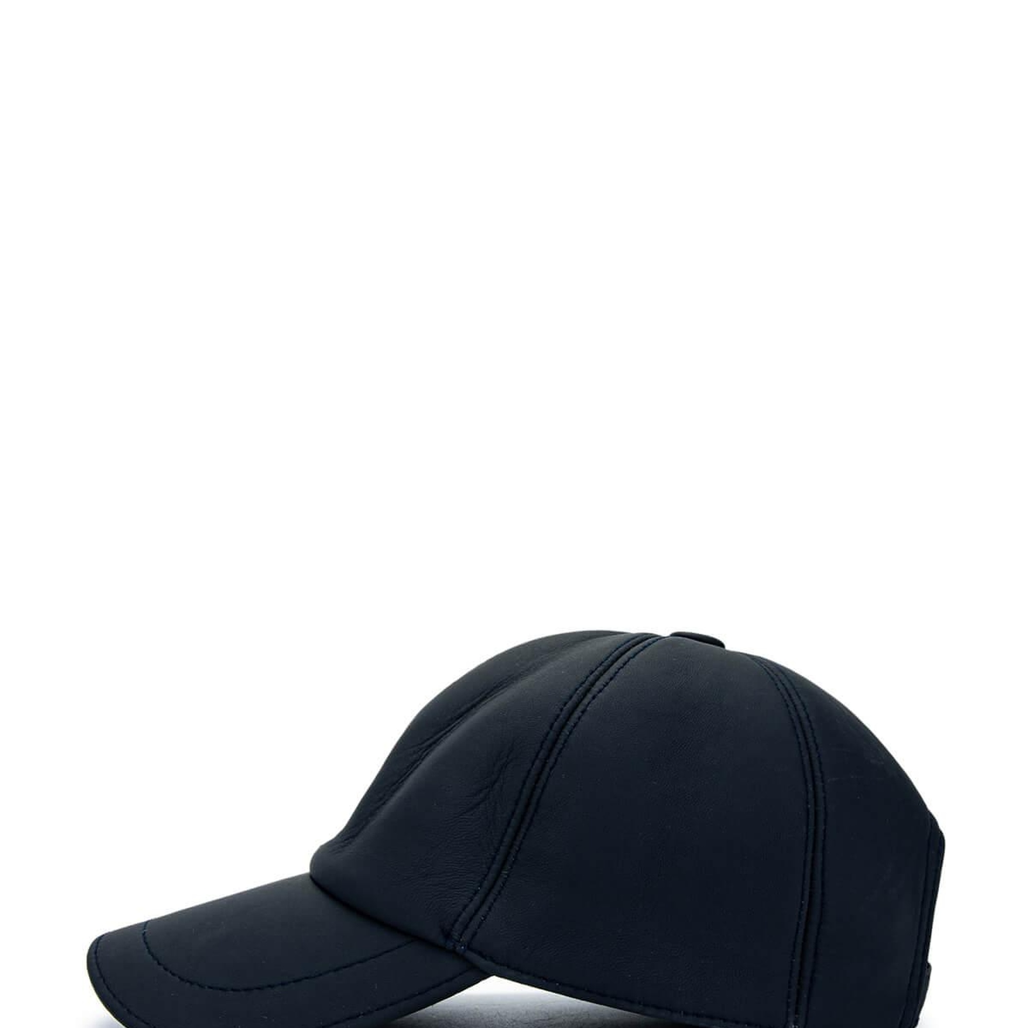 Tamer Tanca Erkek Hakiki Deri Lacivert Şapka