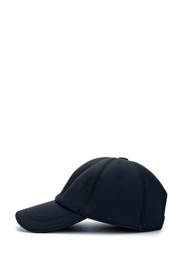  Tamer Tanca Erkek Hakiki Deri Lacivert Şapka