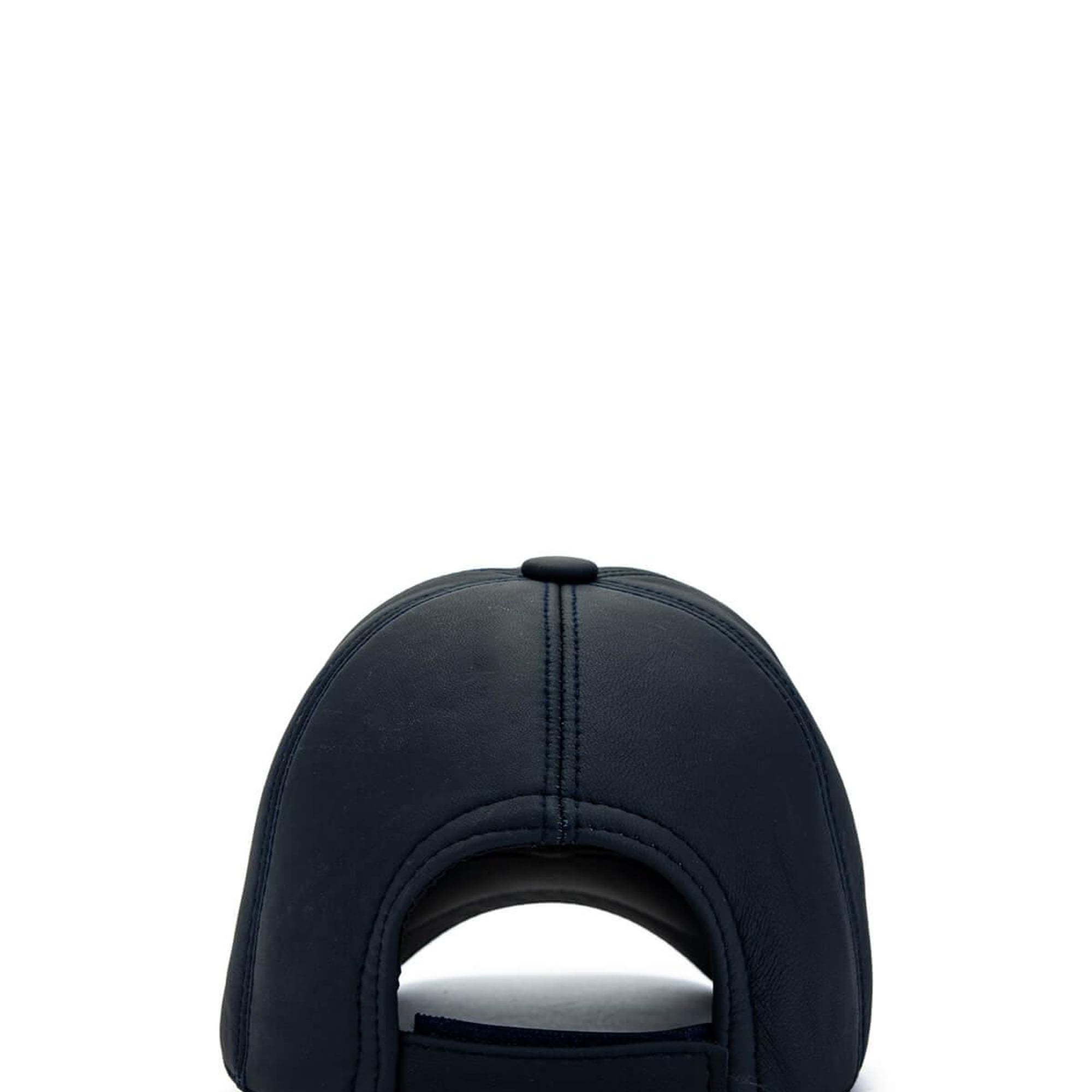 Tamer Tanca Erkek Hakiki Deri Lacivert Şapka