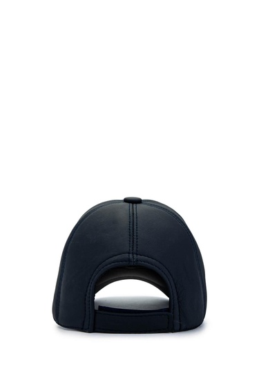  Tamer Tanca Erkek Hakiki Deri Lacivert Şapka