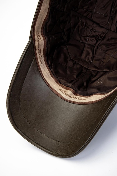  Tamer Tanca Erkek Hakiki Deri Haki Şapka