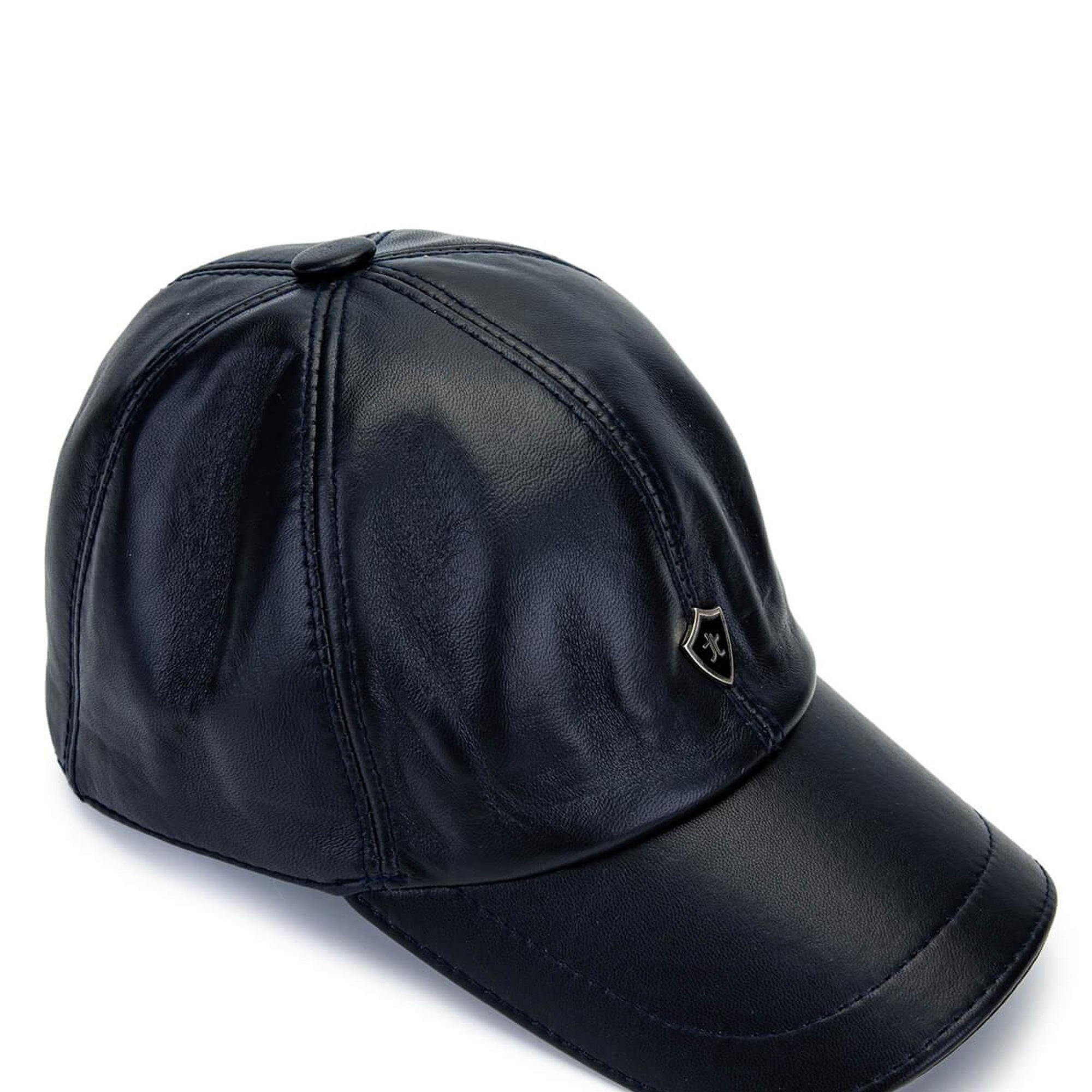 Tamer Tanca Erkek Hakiki Deri Lacivert Şapka