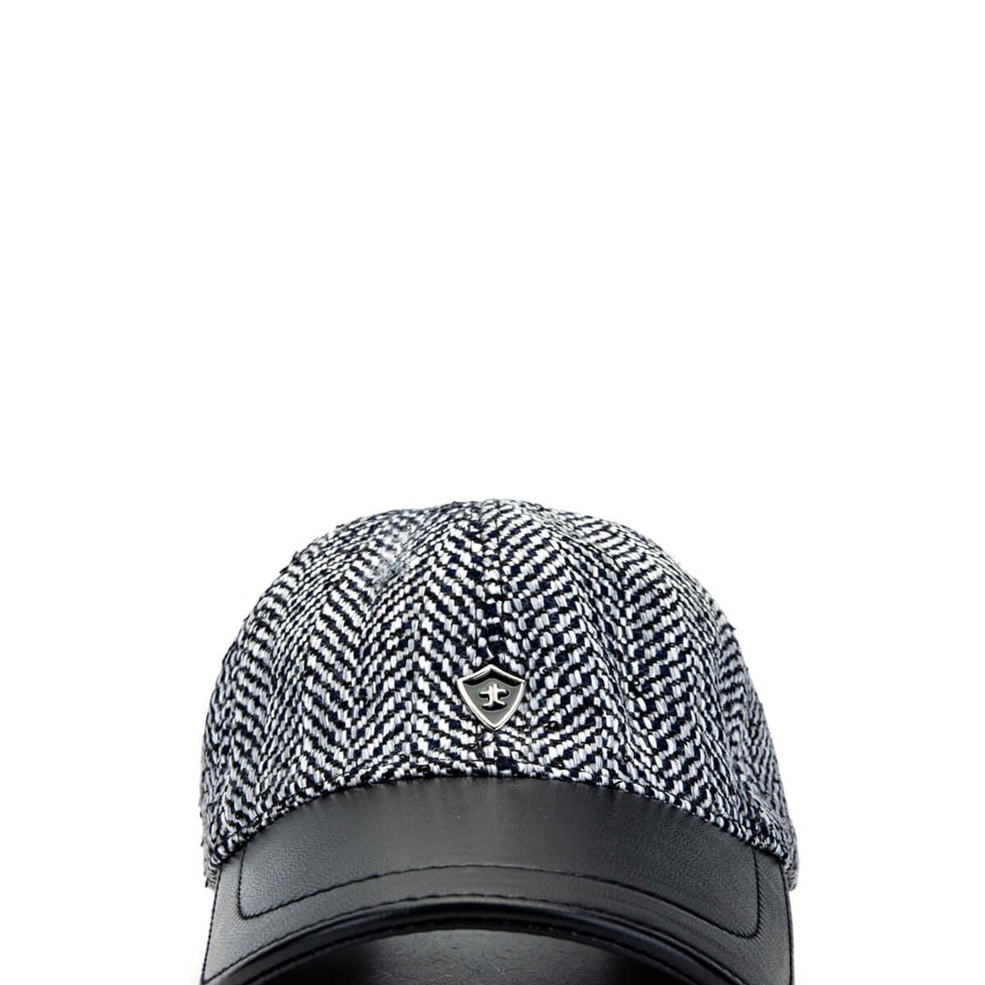 Tamer Tanca Erkek Deri & Tekstil Lacivert/Beyaz Şapka