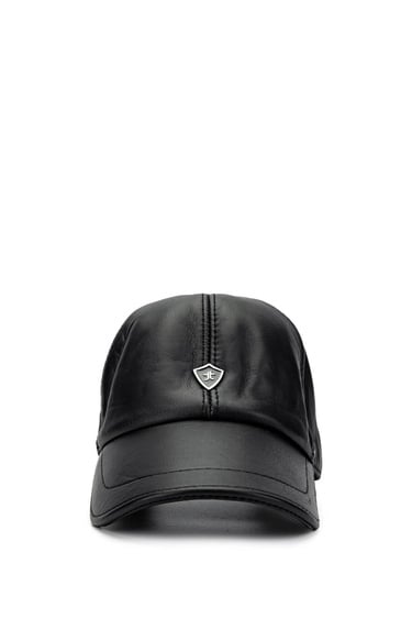  Tamer Tanca Erkek Hakiki Deri Siyah Şapka