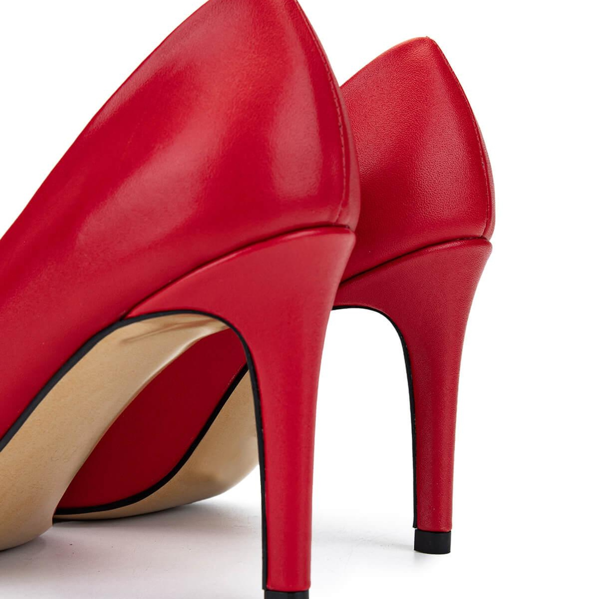 Tamer Tanca Kadın Hakiki Deri Kırmızı Topuklu Ayakkabı