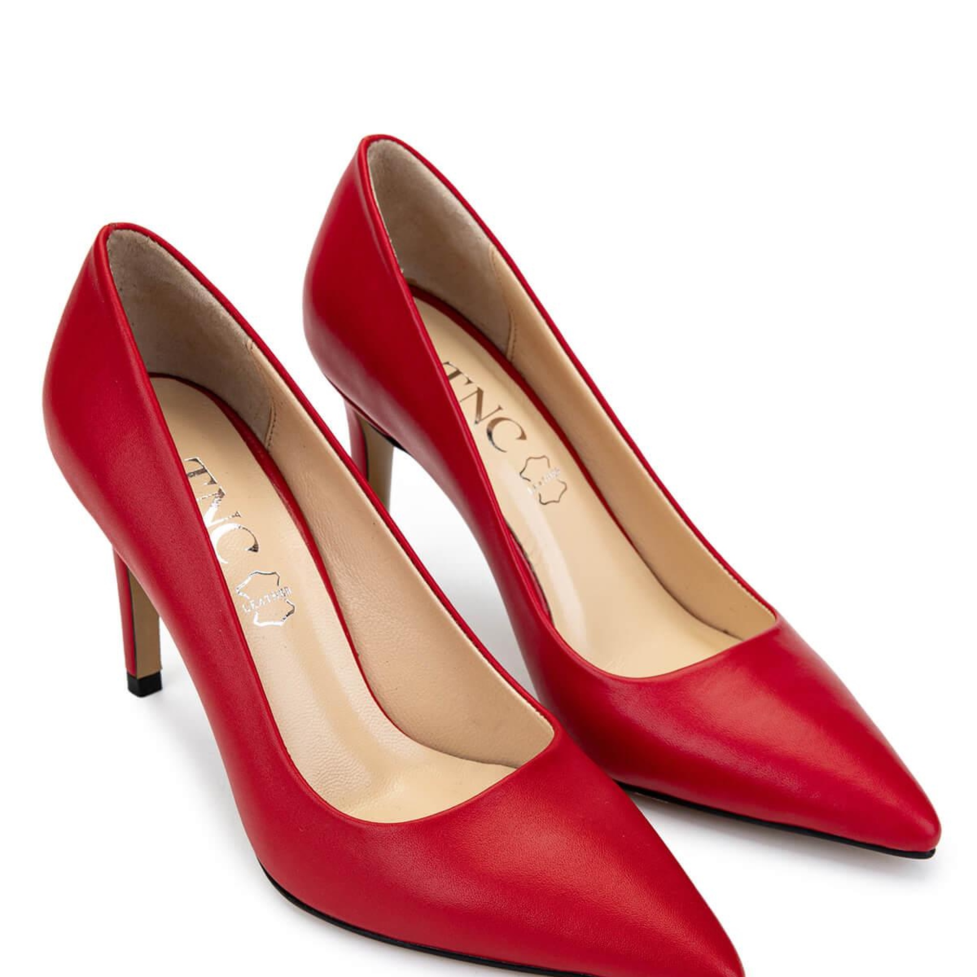 Tamer Tanca Kadın Hakiki Deri Kırmızı Topuklu Ayakkabı