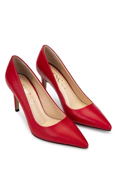  Tamer Tanca Kadın Hakiki Deri Kırmızı Topuklu Ayakkabı
