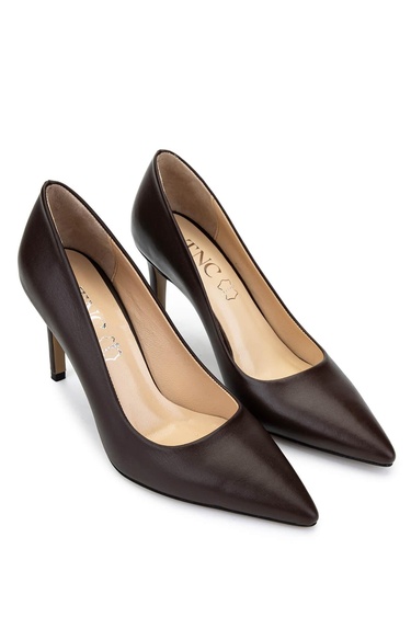  Tamer Tanca Kadın Hakiki Deri Kahverengi Topuklu Ayakkabı