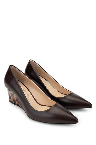  Tamer Tanca Kadın Hakiki Deri Kahverengi Topuklu Ayakkabı