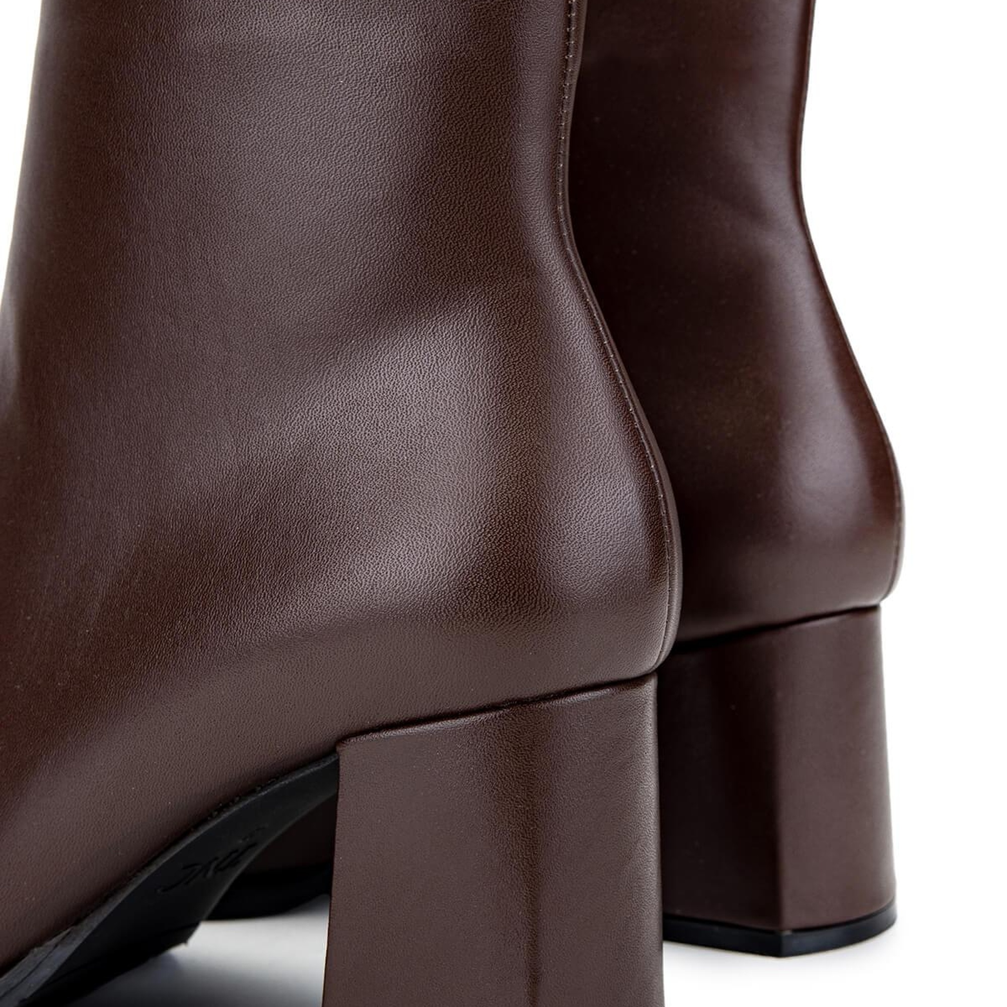 Tamer Tanca Kadın Hakiki Deri Kahverengi Deri Topuklu Bot