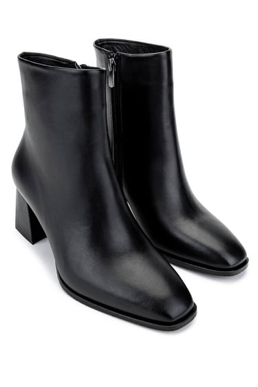  Tamer Tanca Kadın Hakiki Deri Siyah Topuklu Bot