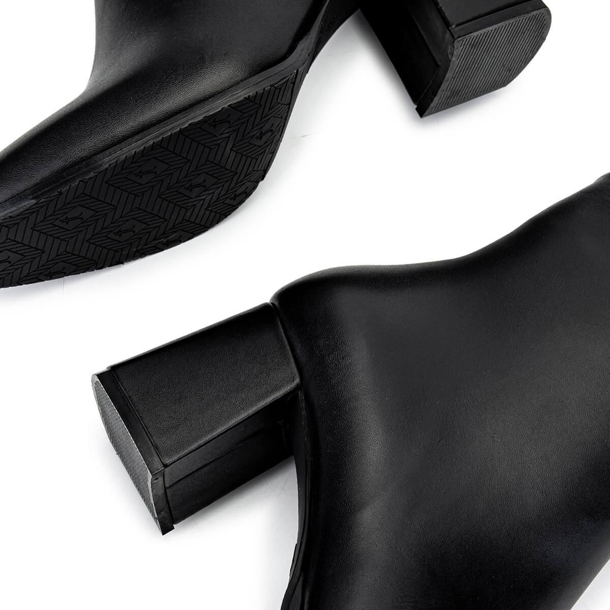 Tamer Tanca Kadın Hakiki Deri Siyah Topuklu Bot