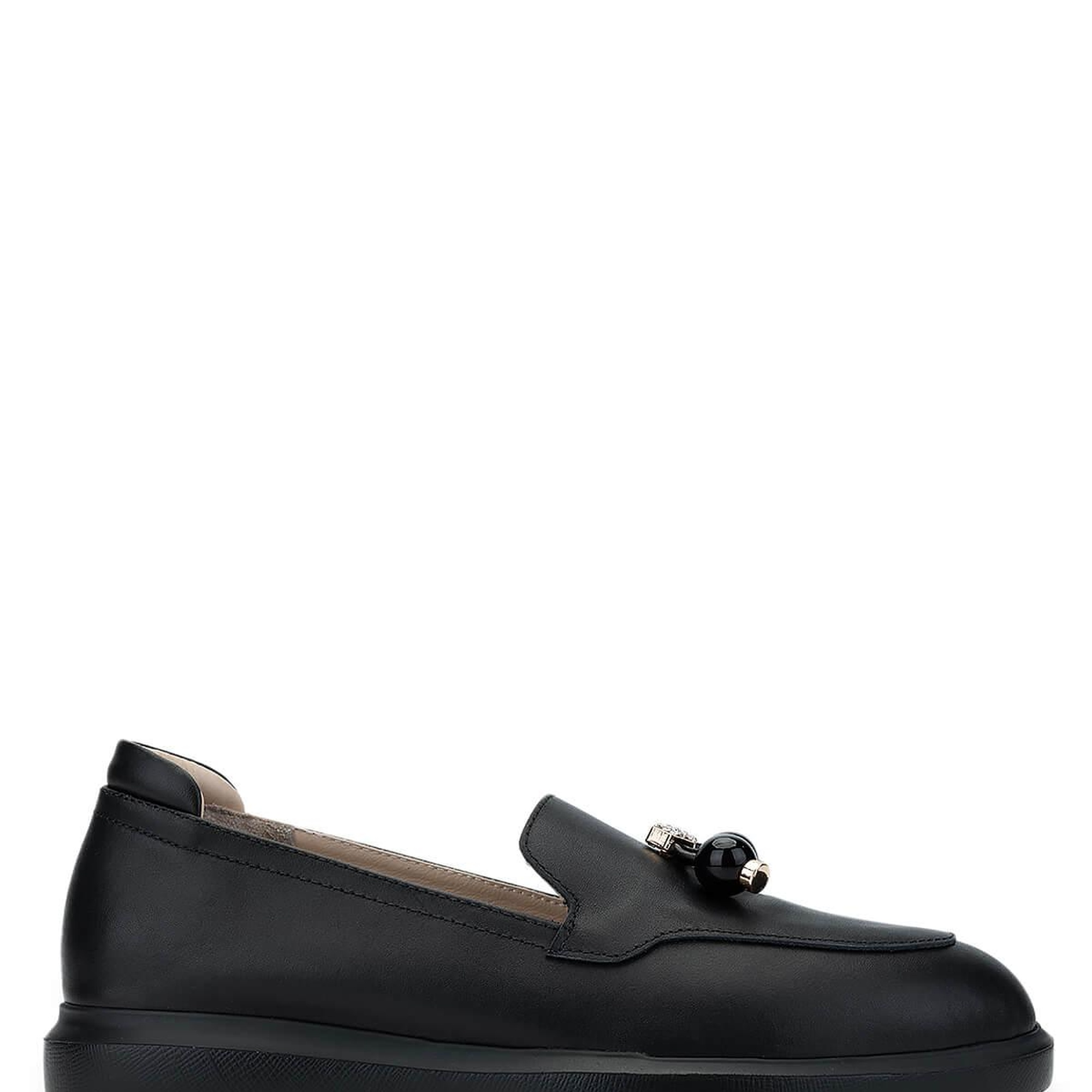 Tamer Tanca Kadın Hakiki Deri Siyah Deri Loafer Ayakkabı