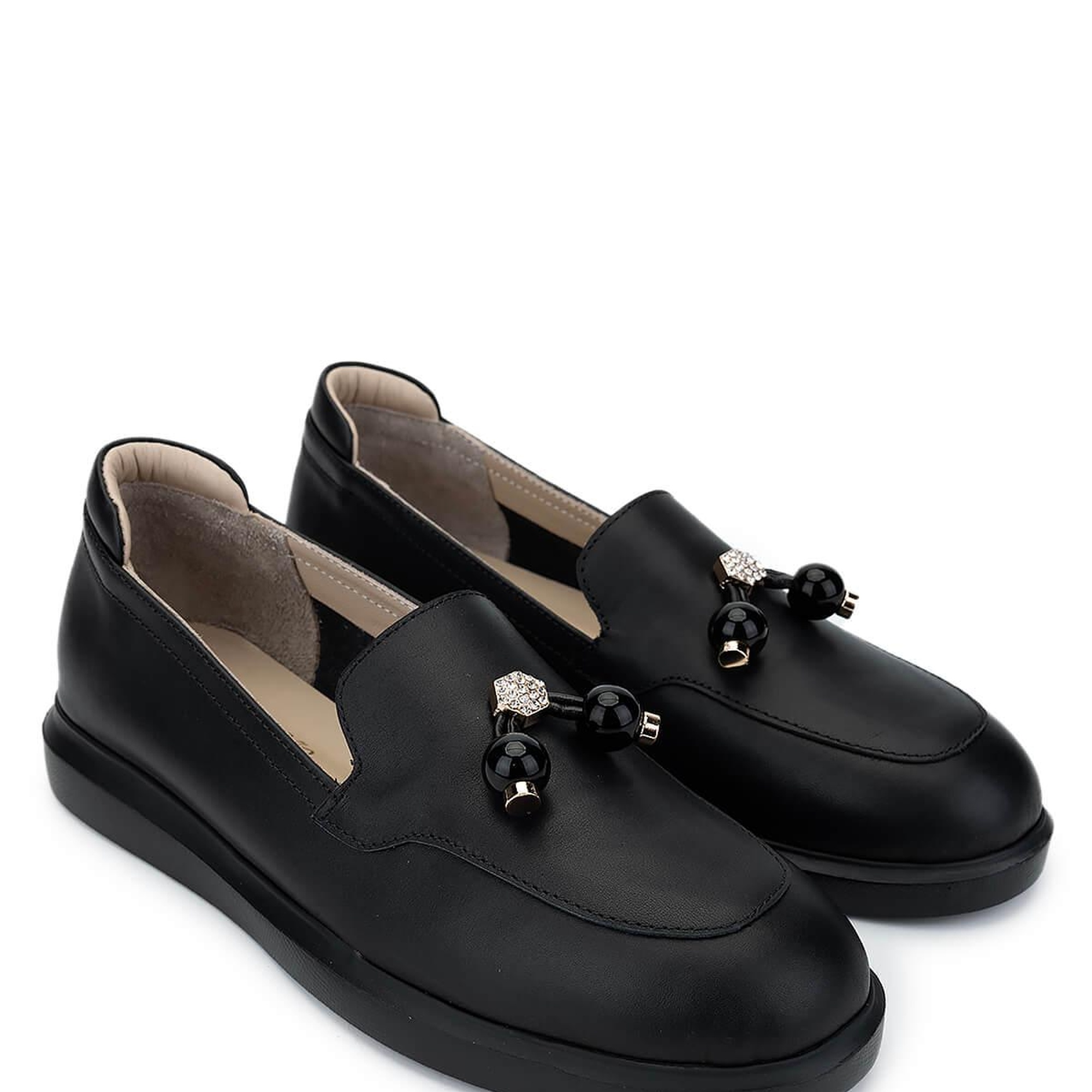 Tamer Tanca Kadın Hakiki Deri Siyah Deri Loafer Ayakkabı