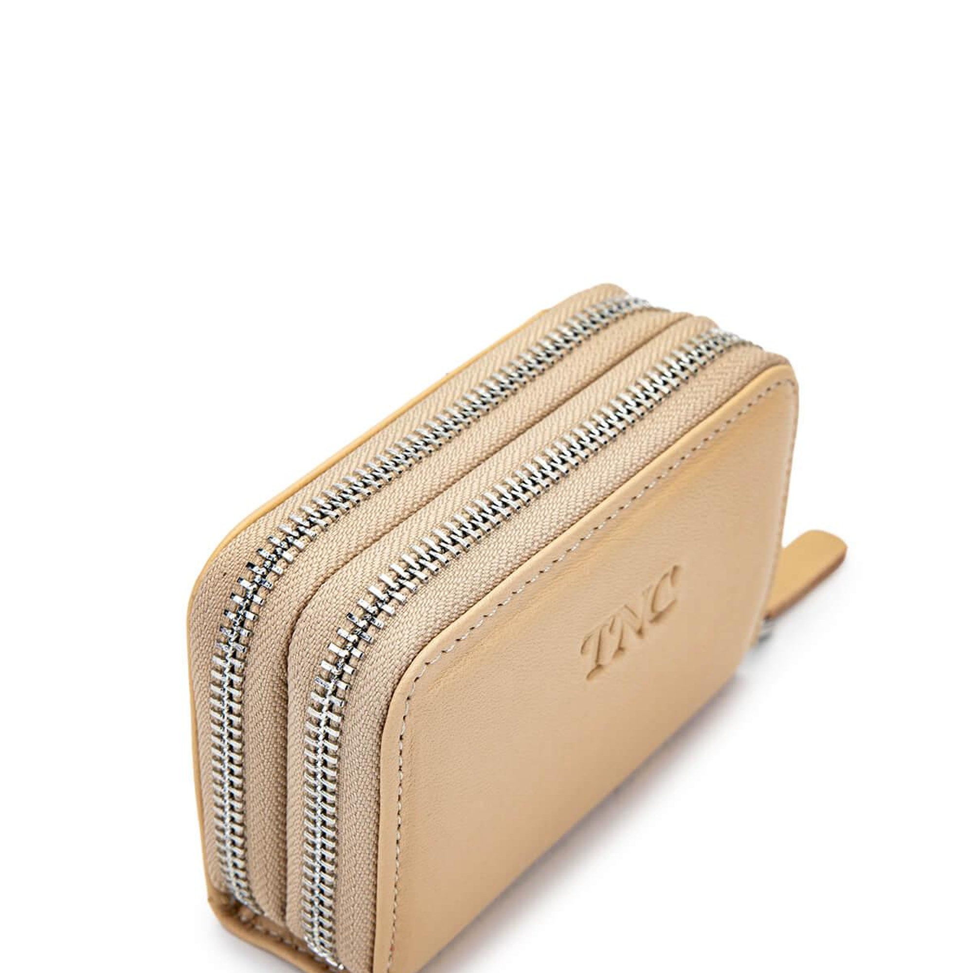 Tamer Tanca Unisex Hakiki Deri Bej Cüzdan Cuzdan