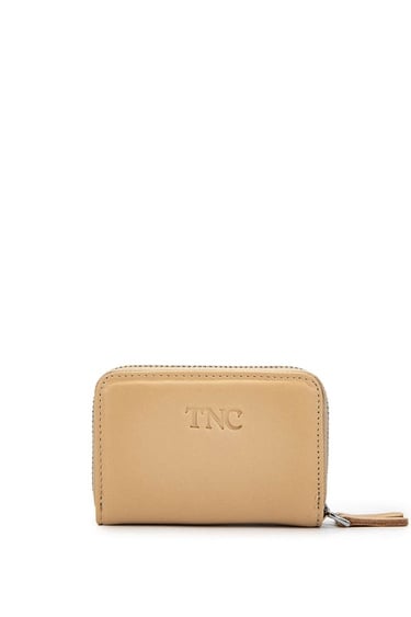  Tamer Tanca Unisex Hakiki Deri Bej Cüzdan Cuzdan