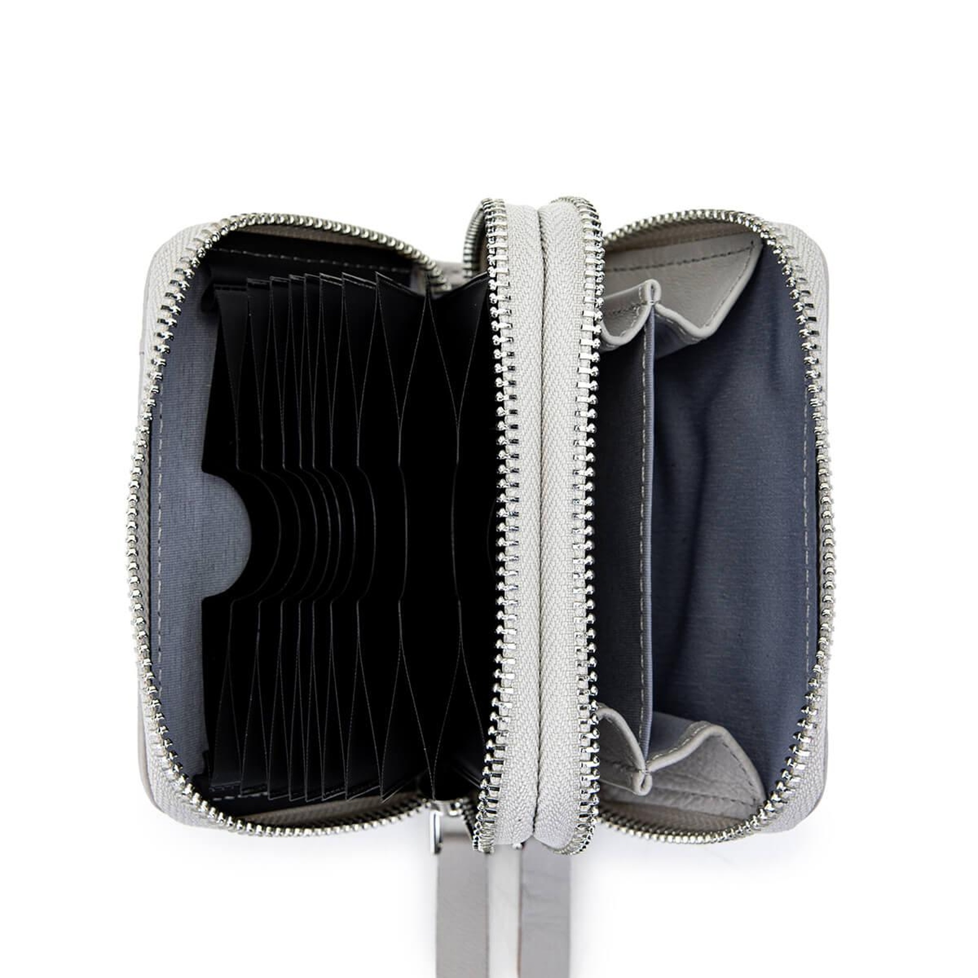 Tamer Tanca Unisex Hakiki Deri Gri Cüzdan Cuzdan