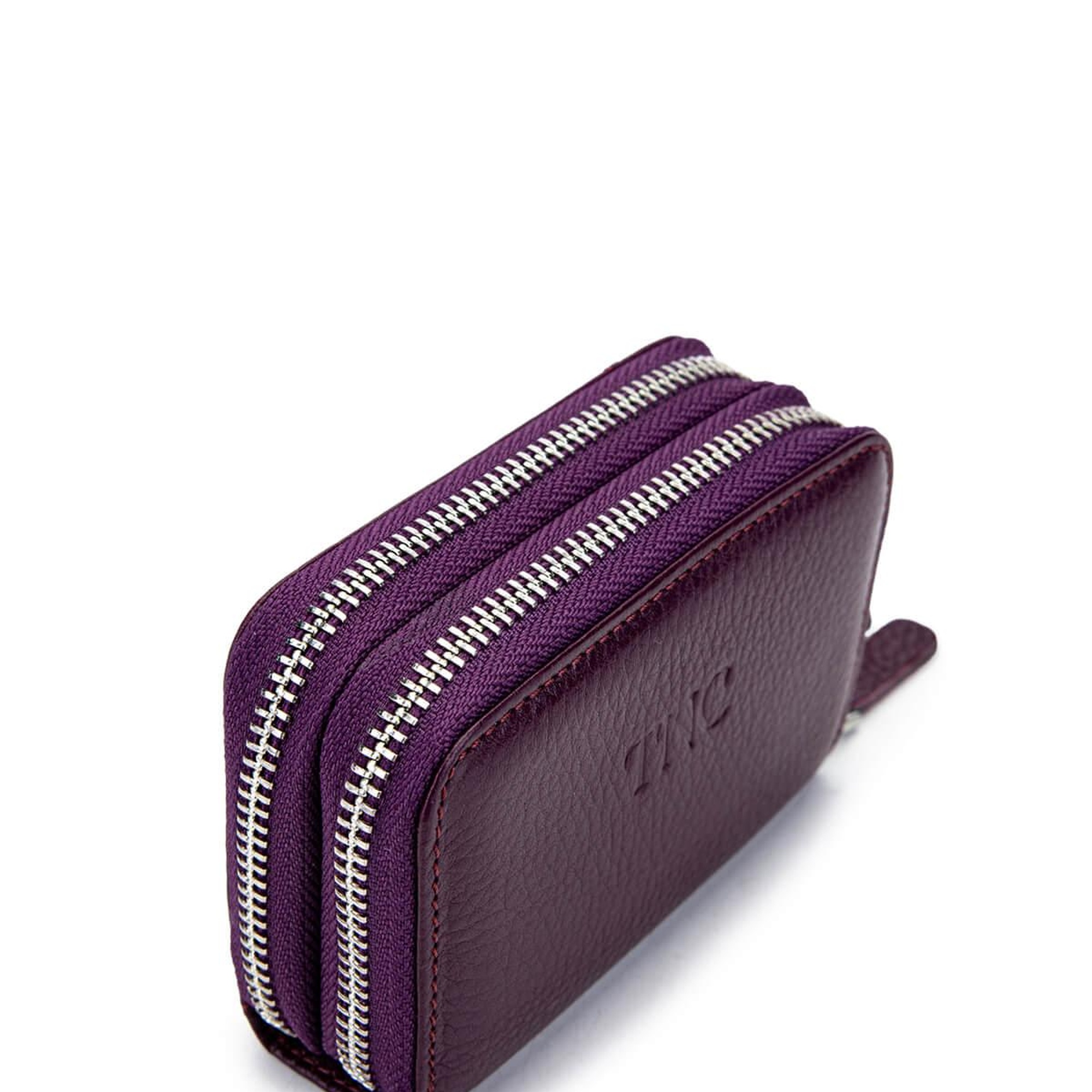 Tamer Tanca Unisex Hakiki Deri Mor Cüzdan Cuzdan