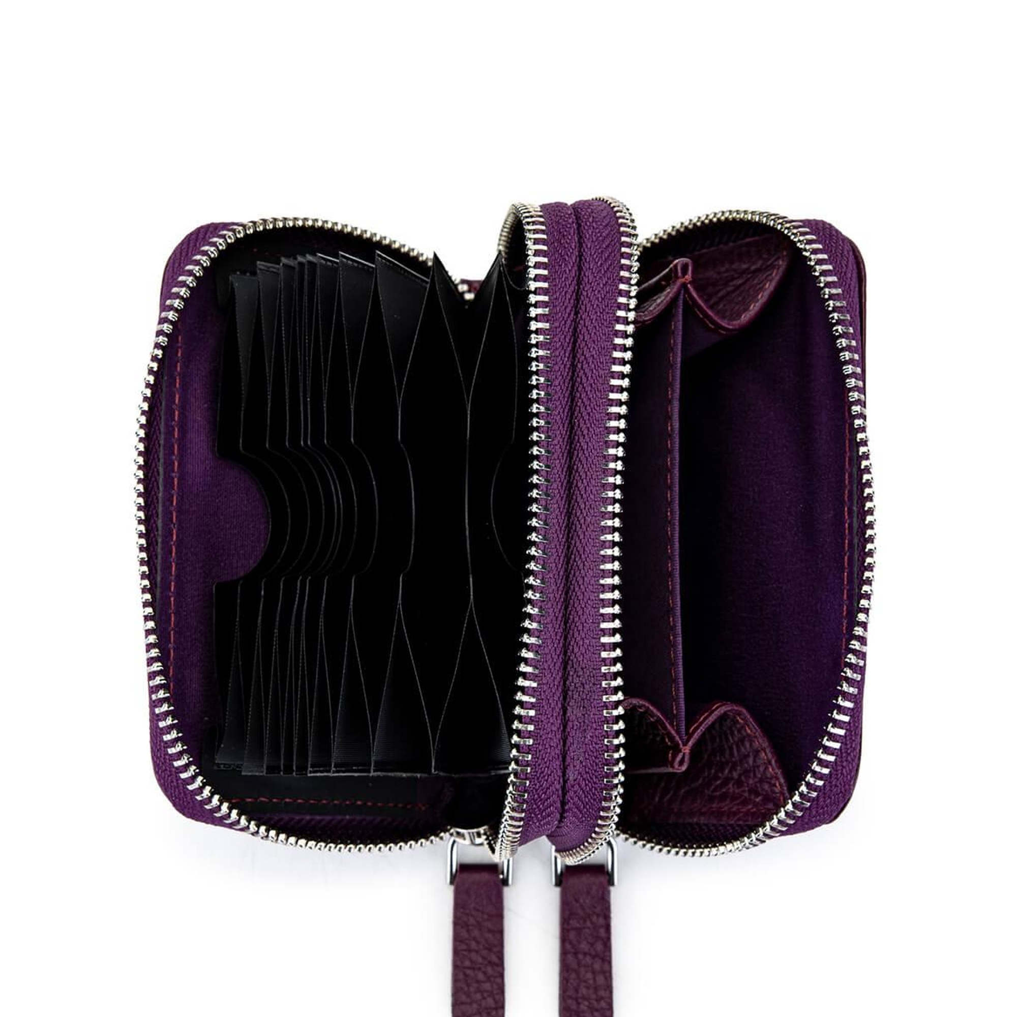 Tamer Tanca Unisex Hakiki Deri Mor Cüzdan Cuzdan