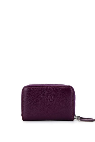  Tamer Tanca Unisex Hakiki Deri Mor Cüzdan Cuzdan