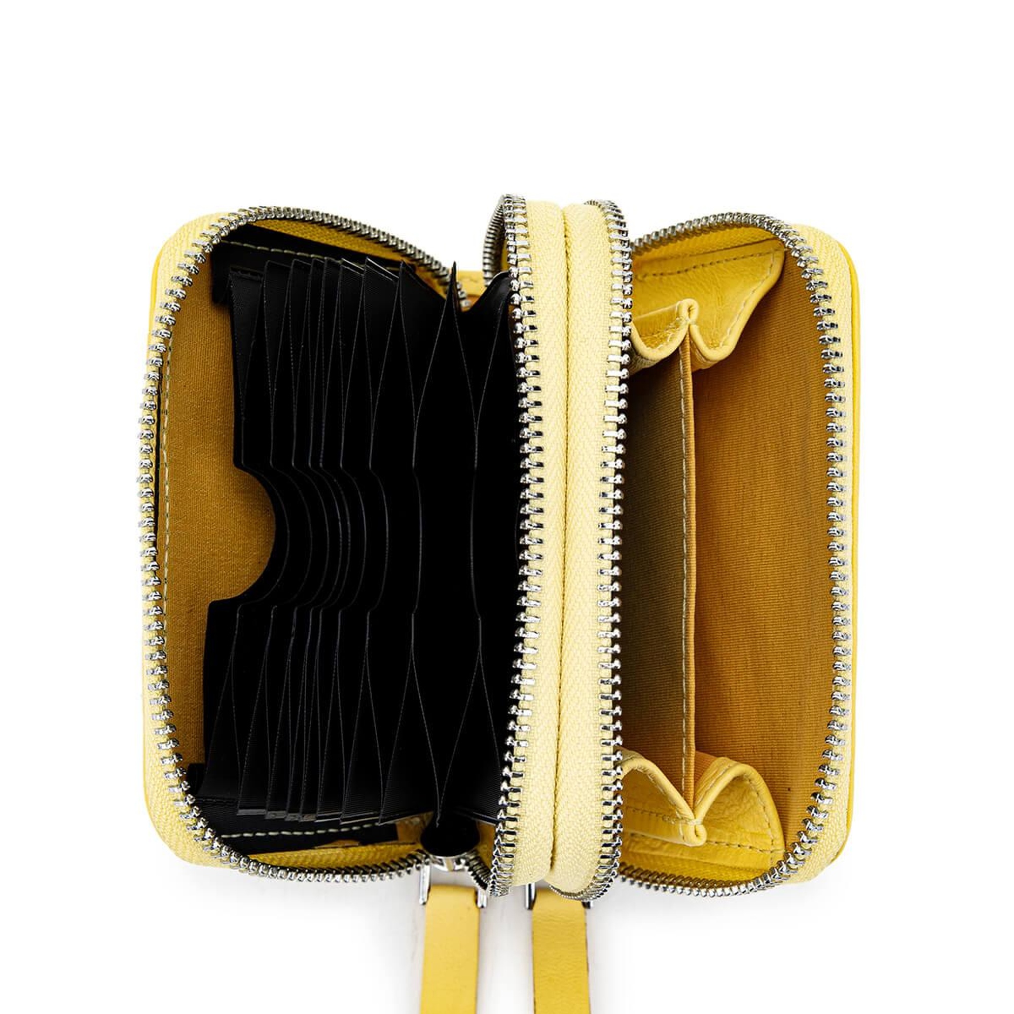 Tamer Tanca Unisex Hakiki Deri Sarı Cüzdan Cuzdan