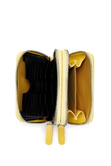  Tamer Tanca Unisex Hakiki Deri Sarı Cüzdan Cuzdan