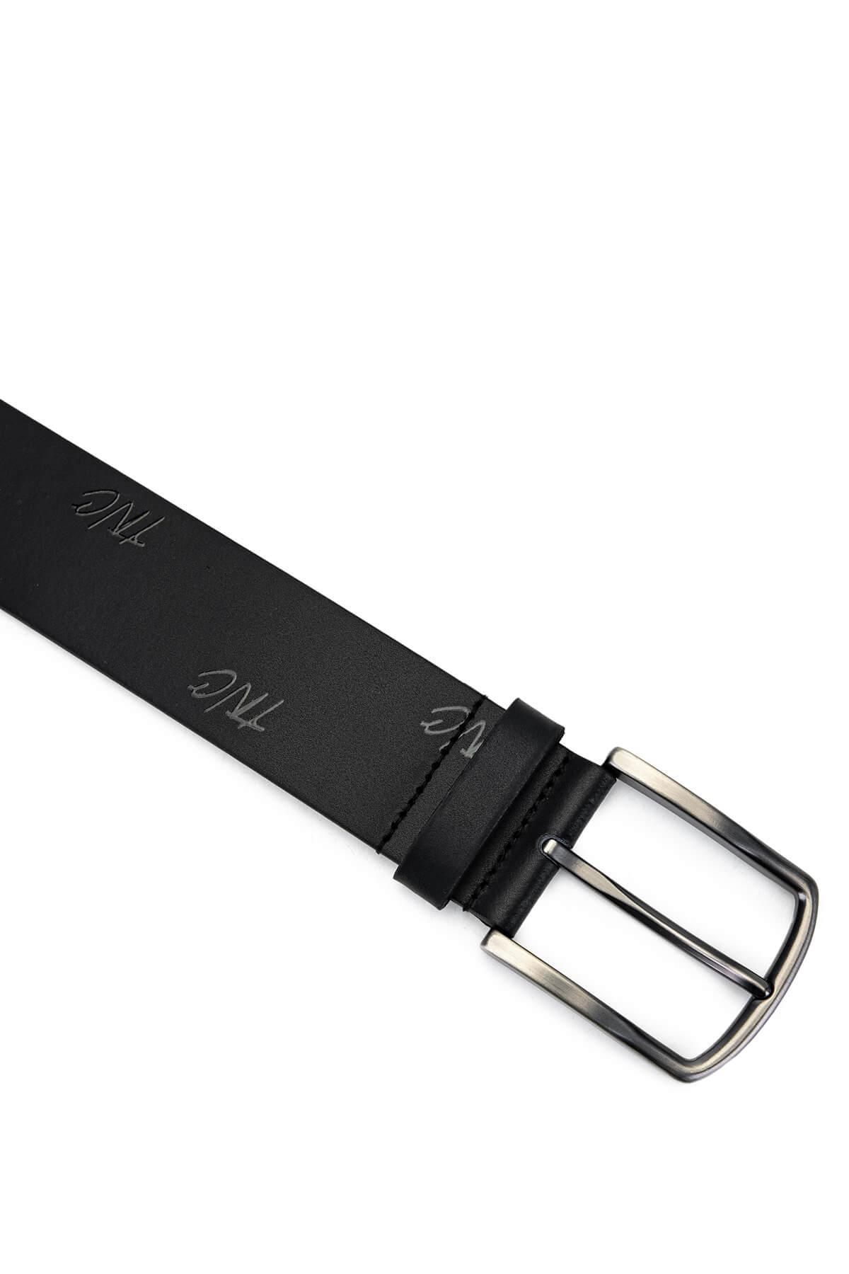  Tamer Tanca Erkek Hakiki Deri Siyah Spor Kemer