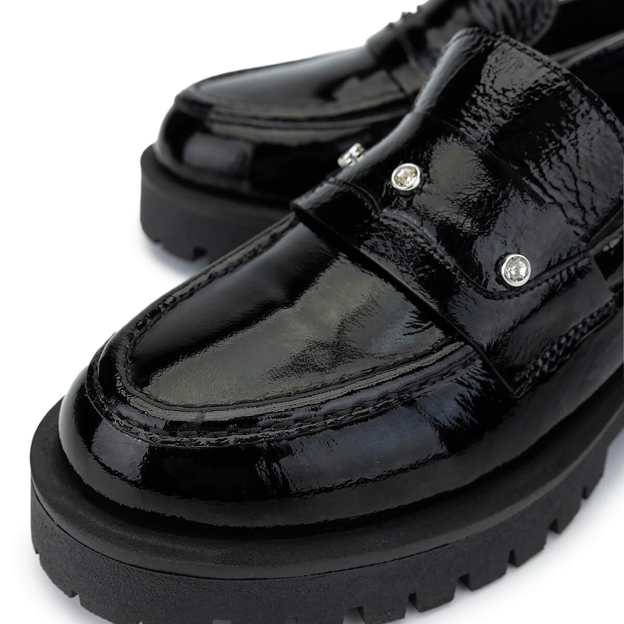 Tamer Tanca Kadın Hakiki Deri Siyah Açma Loafer Ayakkabı