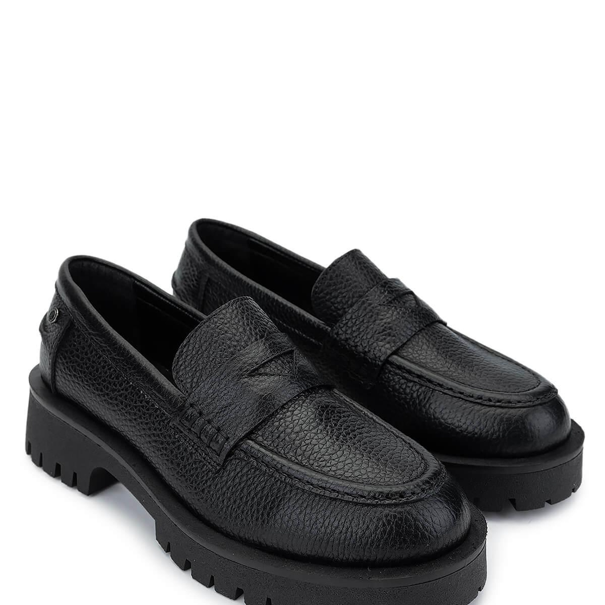 Tamer Tanca Kadın Hakiki Deri Siyah Floter Loafer Ayakkabı