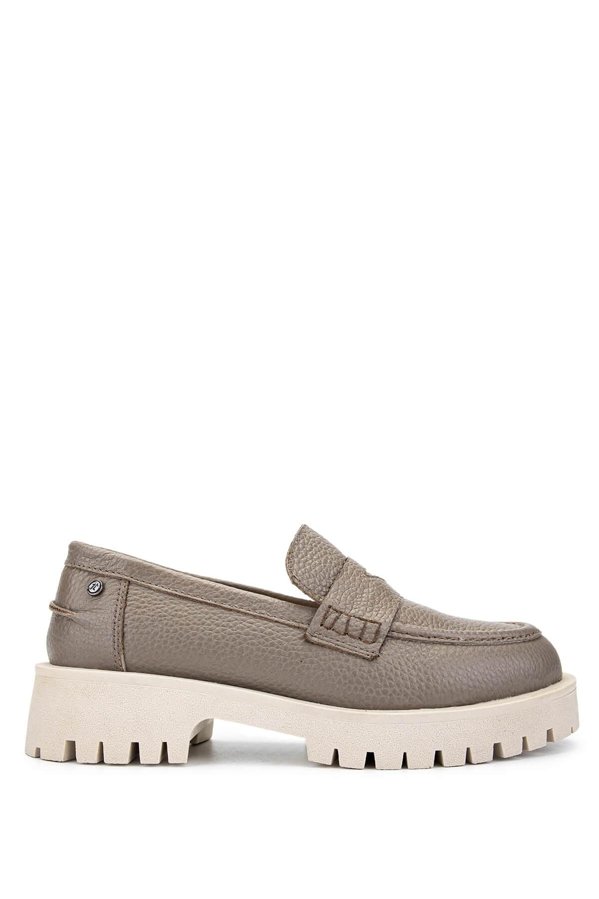  Tamer Tanca Kadın Hakiki Deri Vizon Floter Loafer Ayakkabı