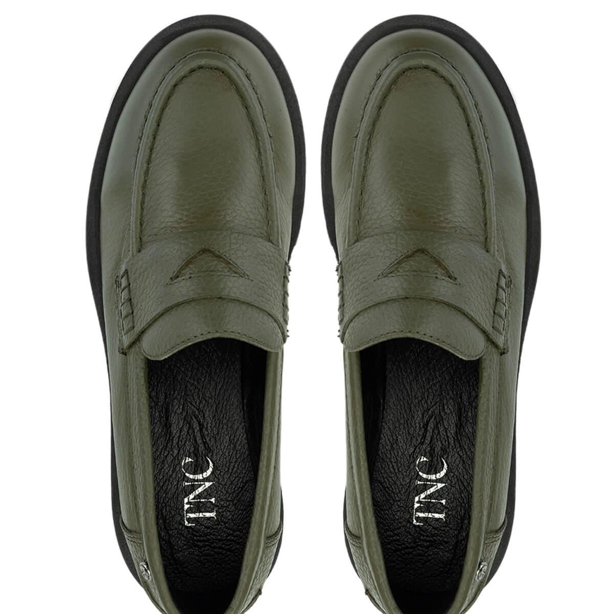 Tamer Tanca Kadın Hakiki Deri Yeşil Loafer Ayakkabı