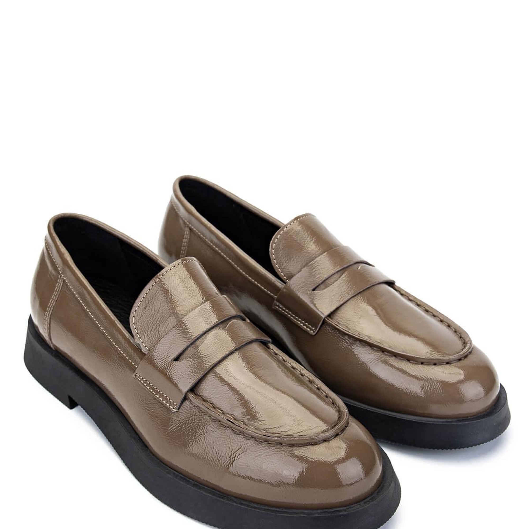 Tamer Tanca Kadın Hakiki Deri Vizon Rugan Loafer Ayakkabı