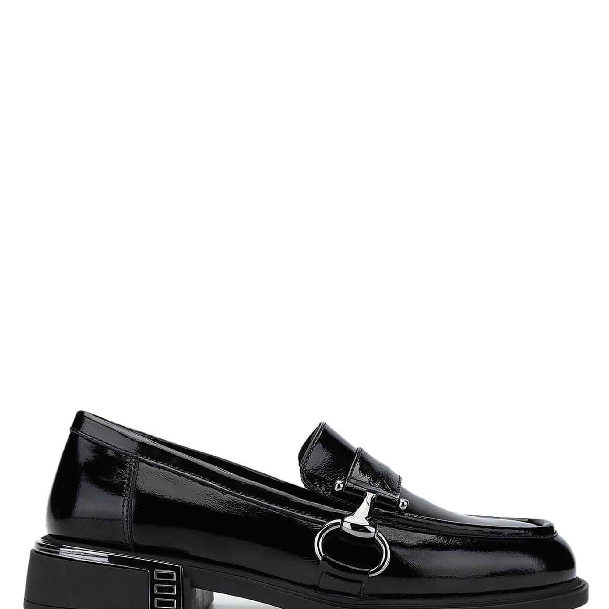 Tamer Tanca Kadın Hakiki Deri Siyah Rugan Loafer Ayakkabı